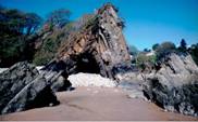 Sandstone layers folded to form an anticline