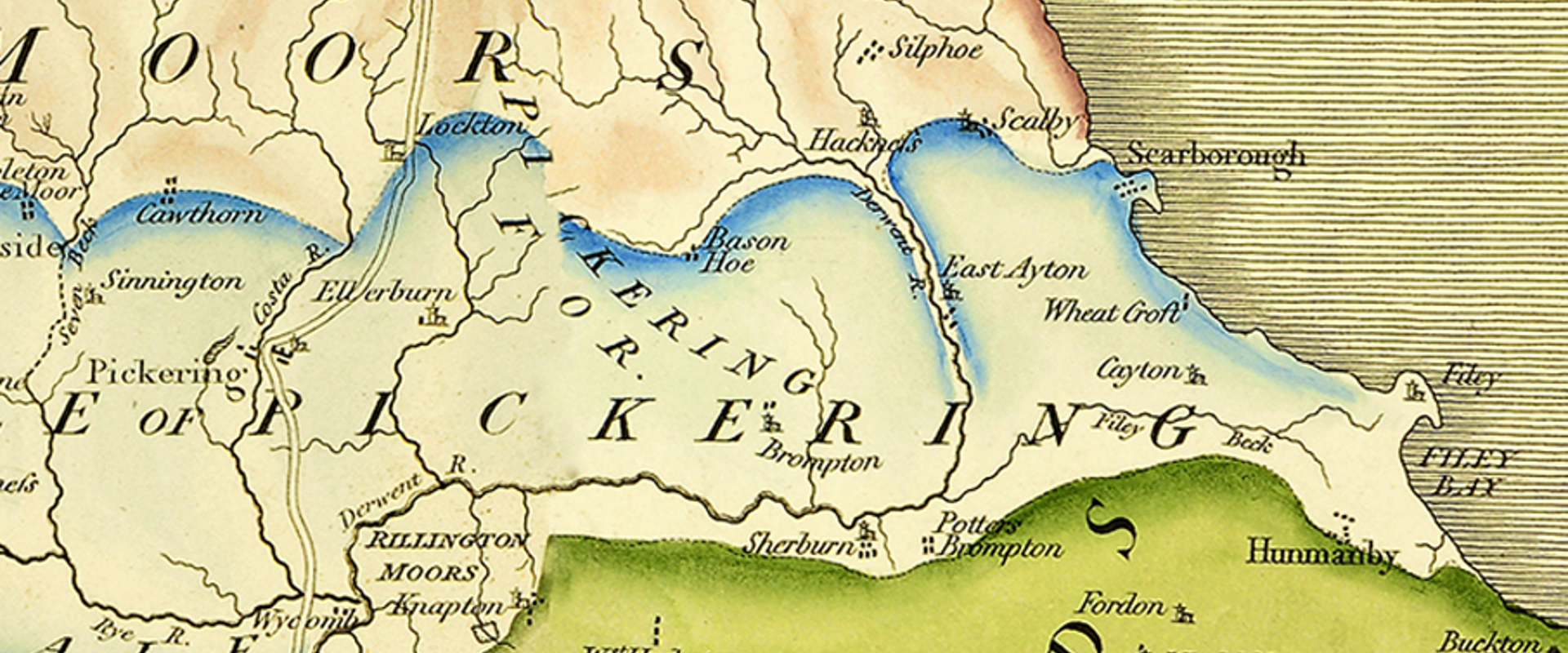 Detail from Smith's 1815 map showing Scarborough