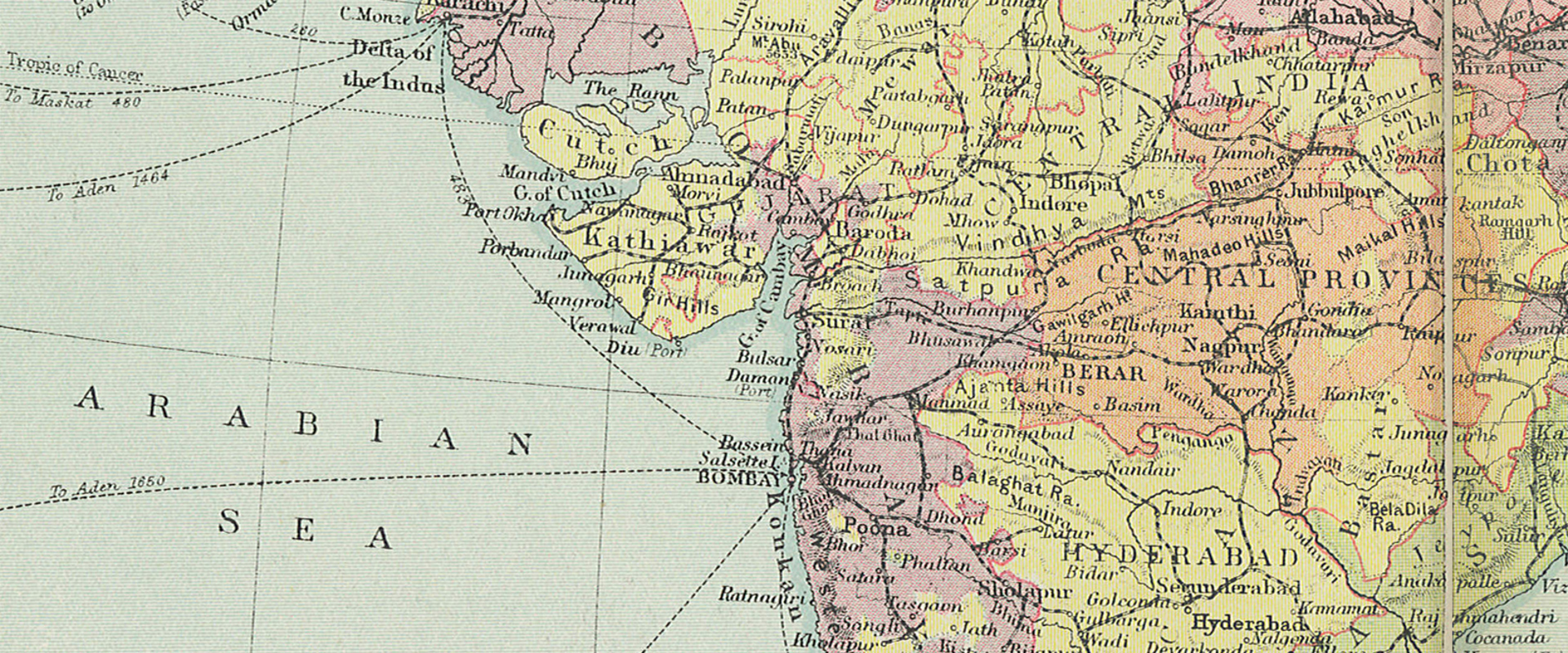 Detail of Map of India 