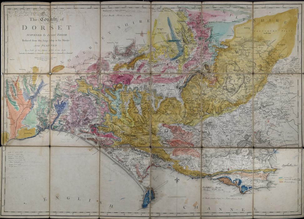 Geological colouring on 'The County of Dorset' by William Buckland