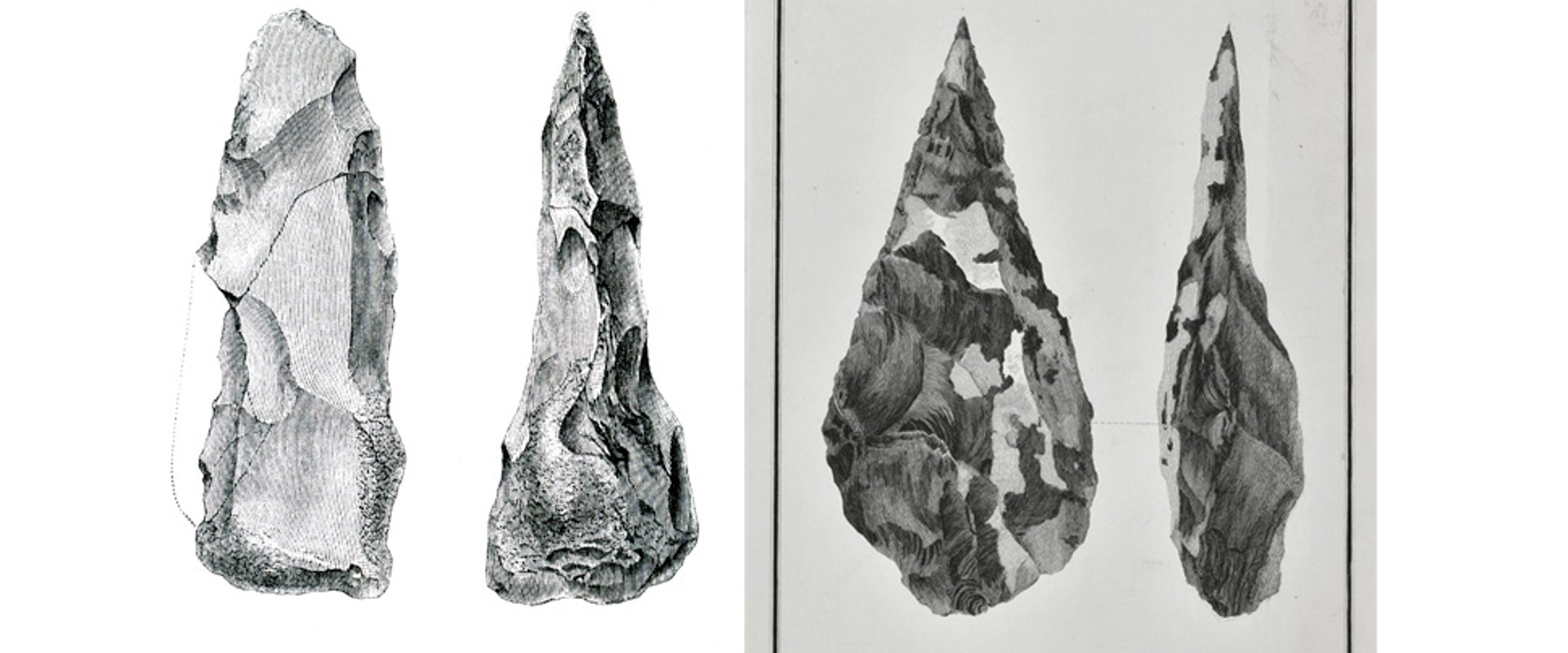 Plates comparing the flints of Brixham Cave to those from Hoxne