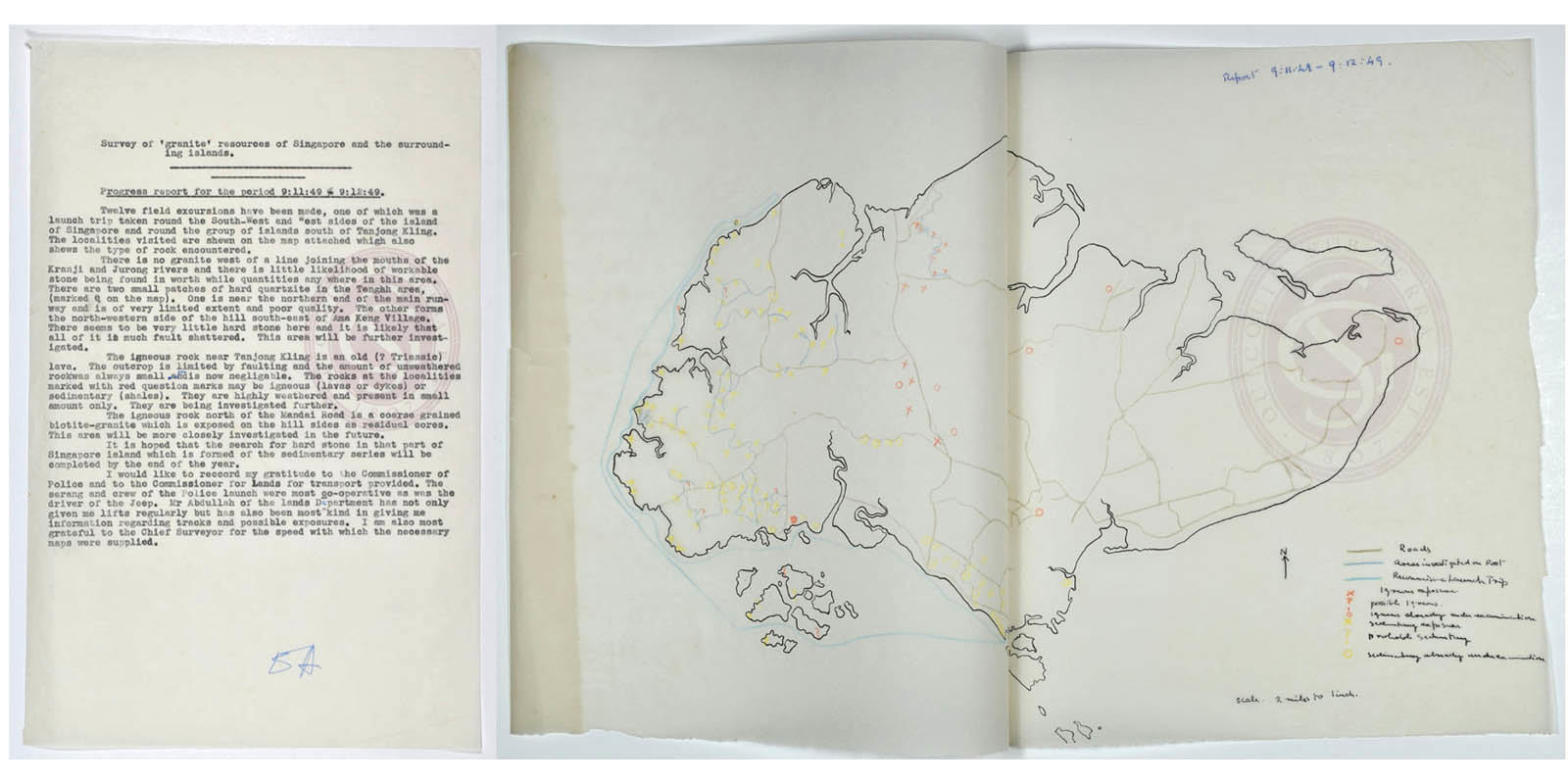 Progress report and draft map of Singapore