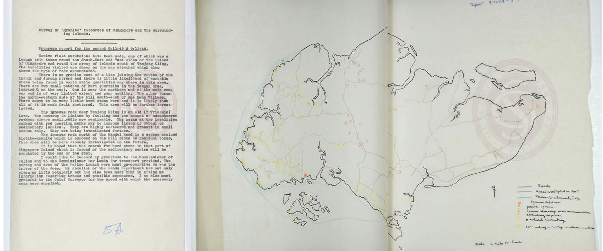 Progress report and draft map of Singapore