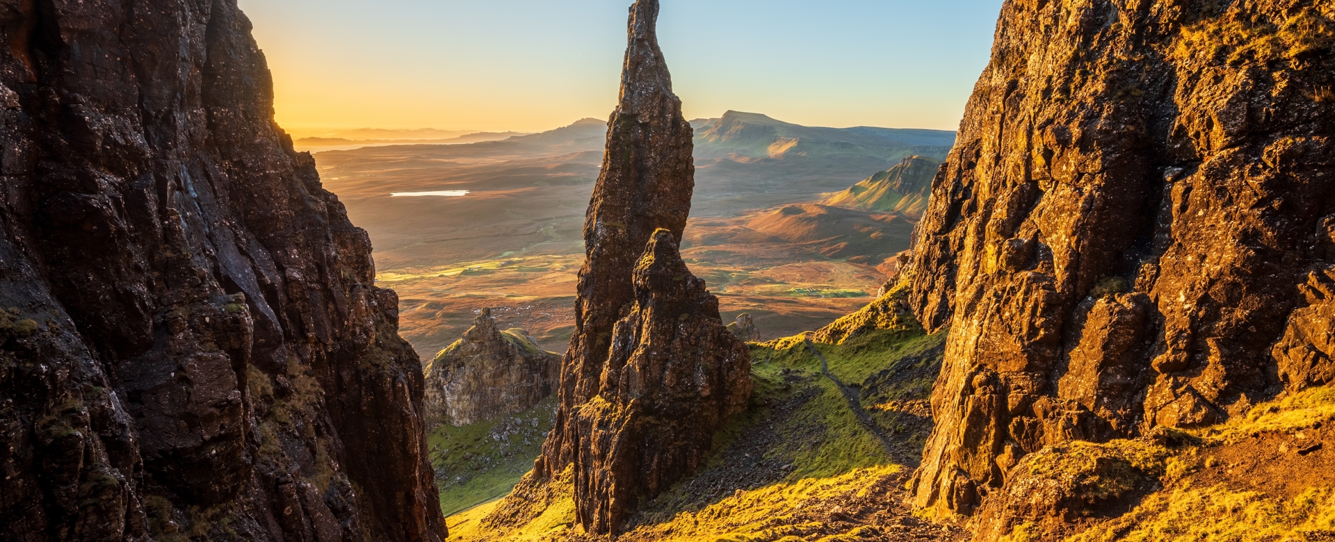 Rockfaces in the sunset