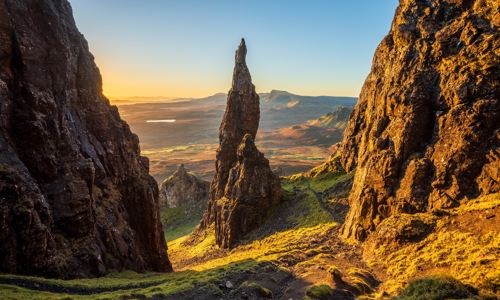 Rockfaces in the sunset