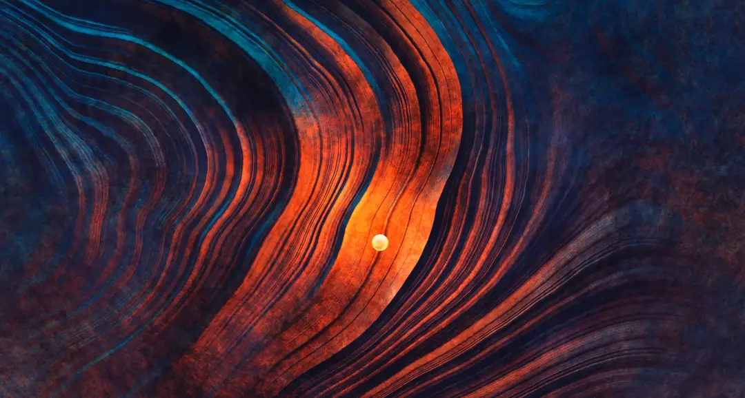 rock layers with sunset