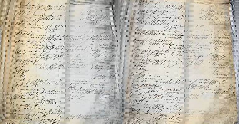 Old book with caligraphy handwriting