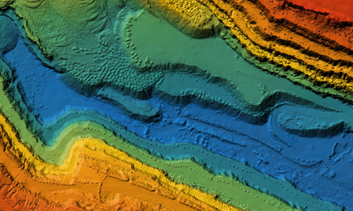 Rainbow topographical map