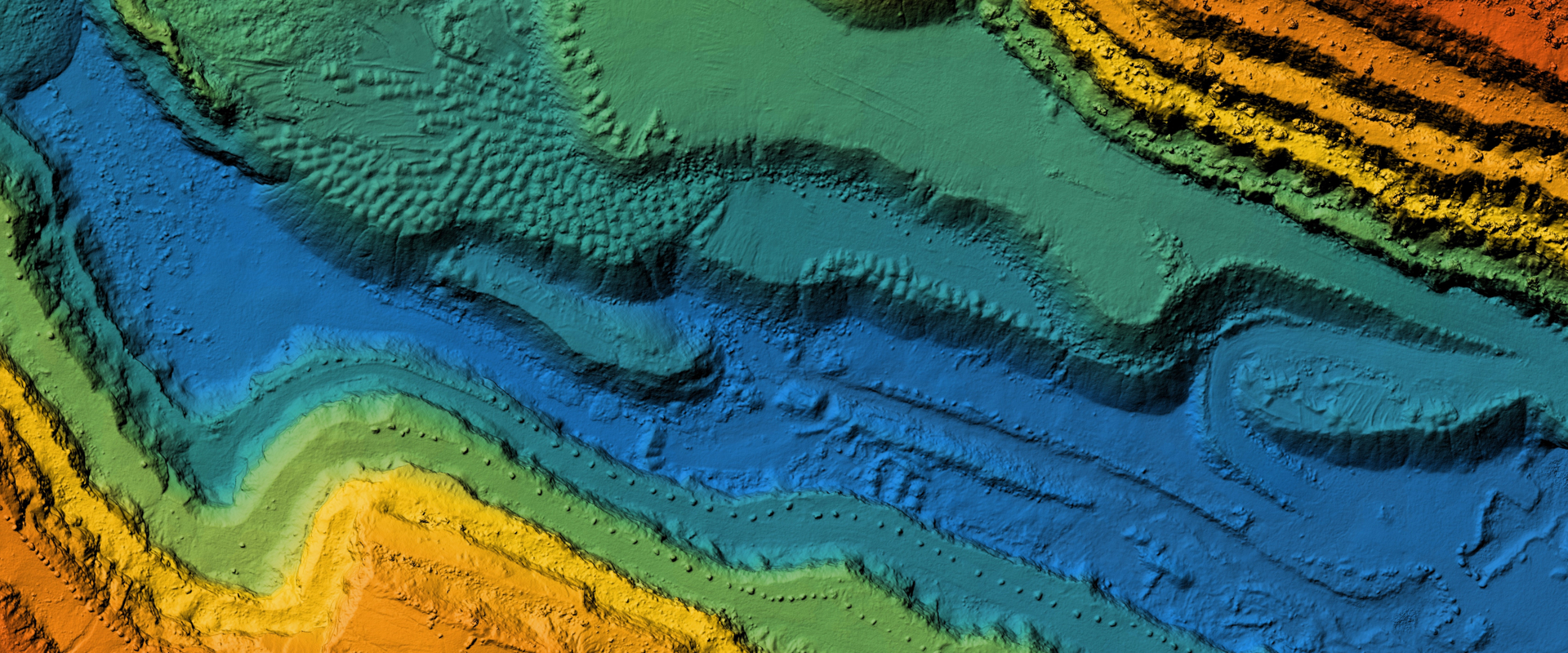 Rainbow topographical map