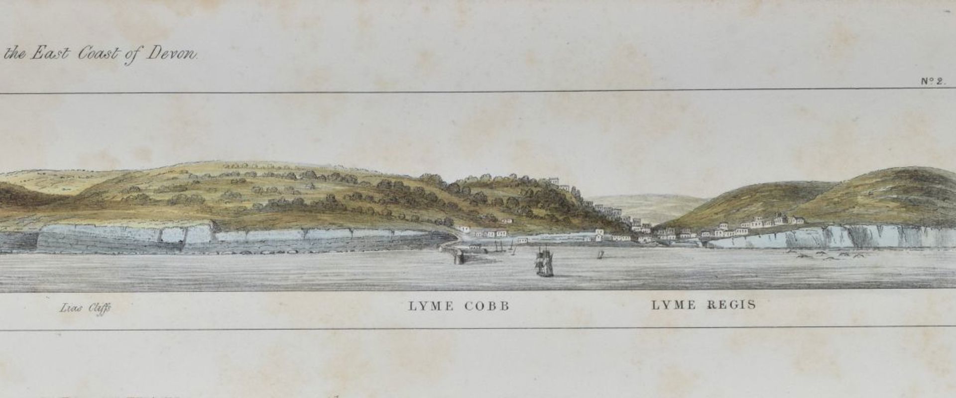 View of Lyme Regis from the book on the Bindon landslide by W D Conybeare, et al 