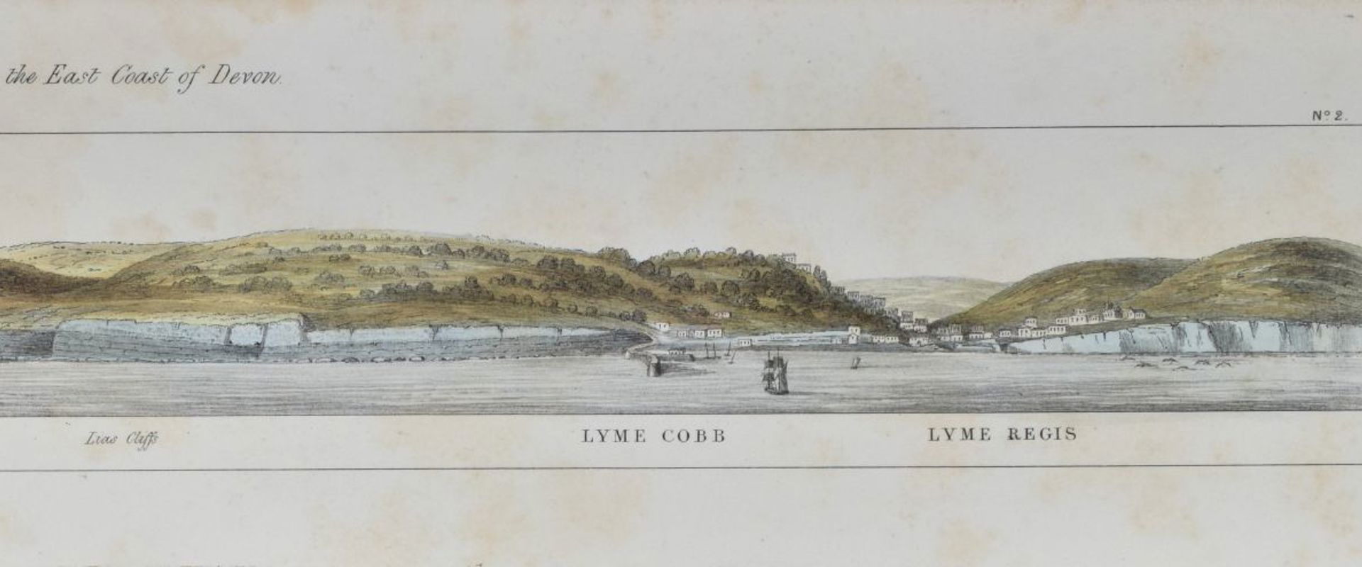 View of Lyme Regis from the book on the Bindon landslide by W D Conybeare, et al