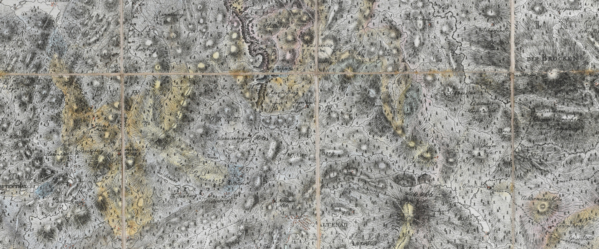 Extract of 'Petrographische Karte des Harz-Gebirges' [Petrographical map of the Harz Mountains], by Georg Sigismund Otto Lasius, engraved by G Tischbein, [1789]. 