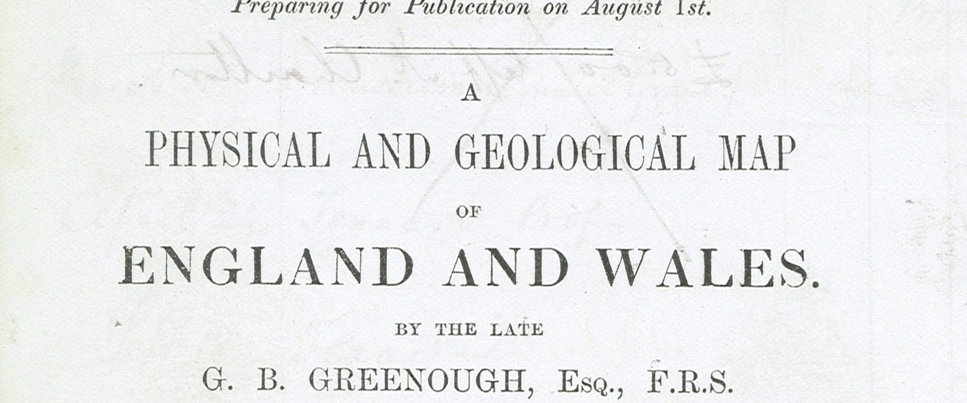 Advert for 3rd ed Greenough map