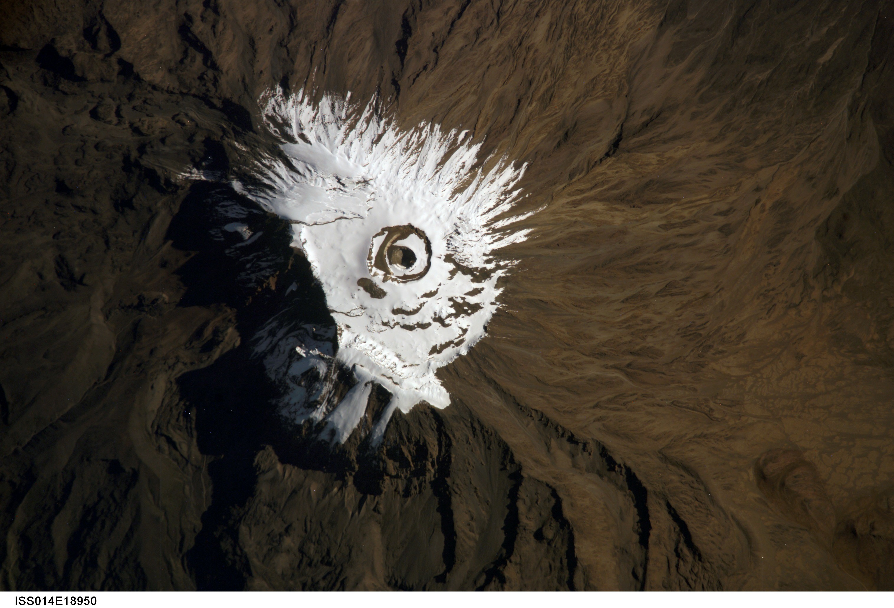 Aerial shot of Mount Kilimanjaro