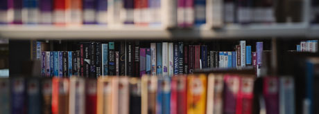 Books on a Library Shelf