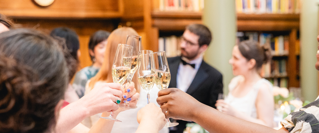 Everyone cheered to the newlyweds