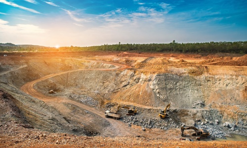 Open shaft mine quarry