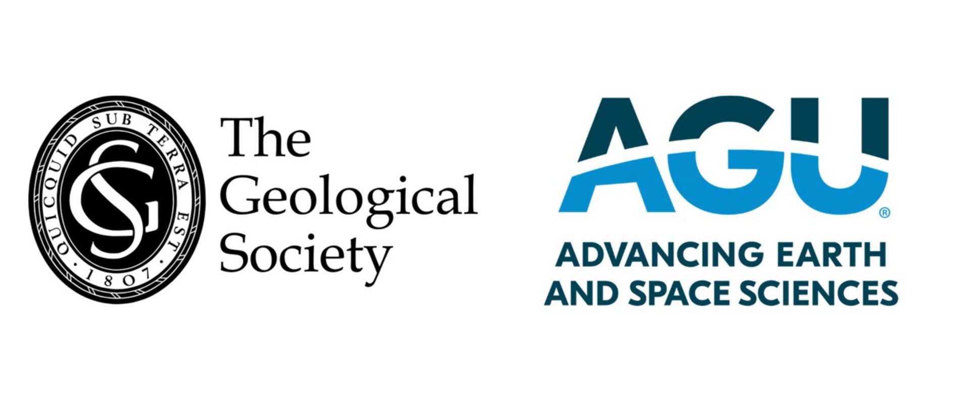 Geological society logo and AGU logo GeoHorizons book series