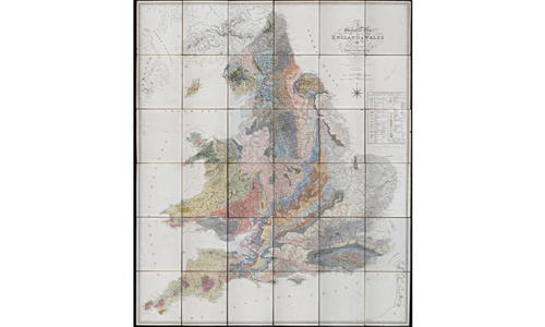 1st edition of Greenough's Geological map of England and Wales (1820)