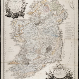 Early geological map of Ireland, probably by Richard Griffith
