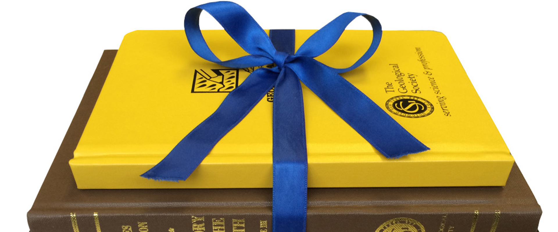 Image: pile of assorted books with ribbon bow