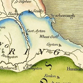 Scarborough shown on the 1815 William Smith map