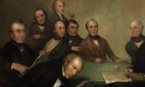 Detail of the painting British Association at Newcastle, 1838