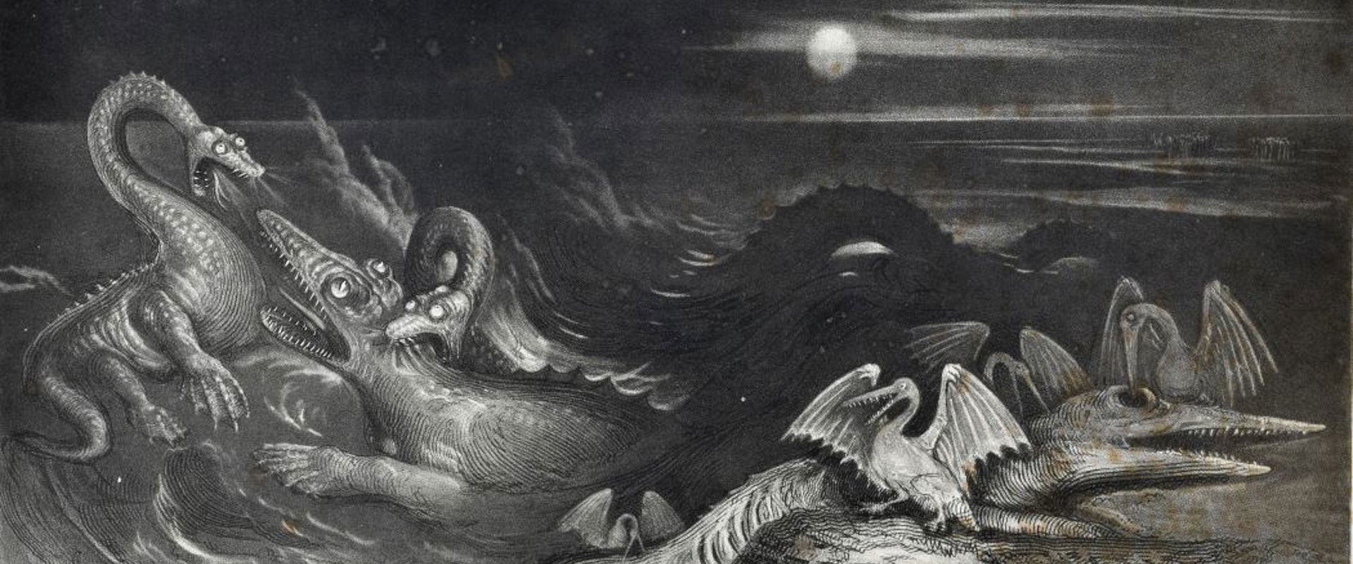 Detail of the frontispiece to Thomas Hawkins' 'The book of the great sea-dragons, Ichthyosauri and Plesiosauri' 