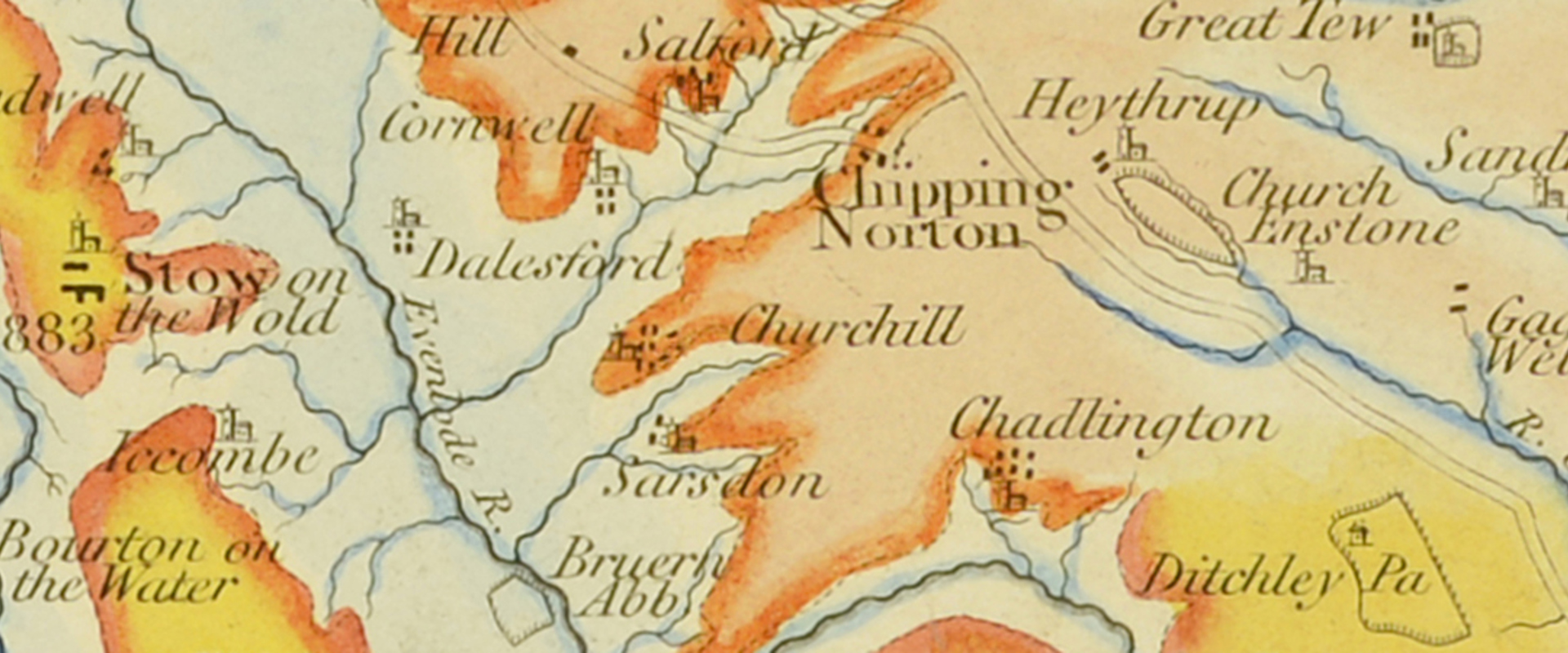 The village of Churchill on William Smith's 1815 map