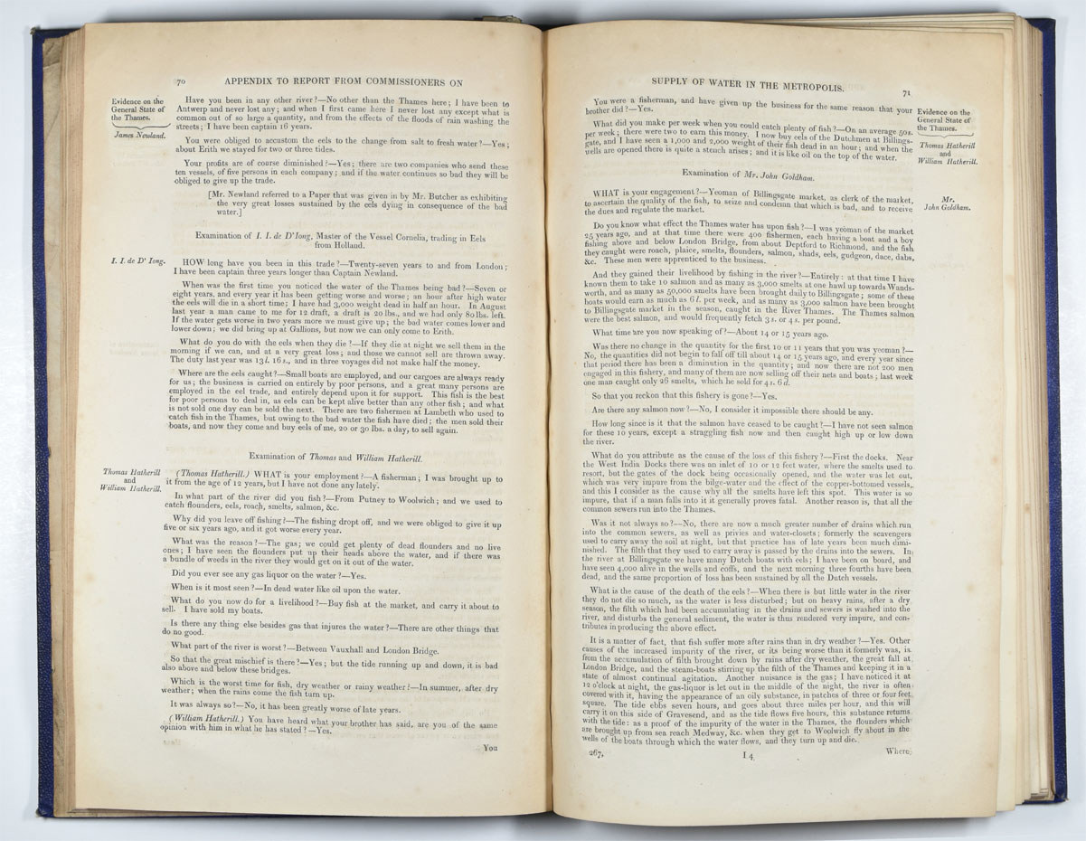 'Report of the Commissioners appointed by His Majesty to inquire into the state of the supply of water in the Metropolis' (1828) , pp70-71