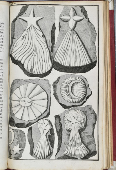 Celestial iconoliths from 'Lithographiae Wirceburgensis' (1726)