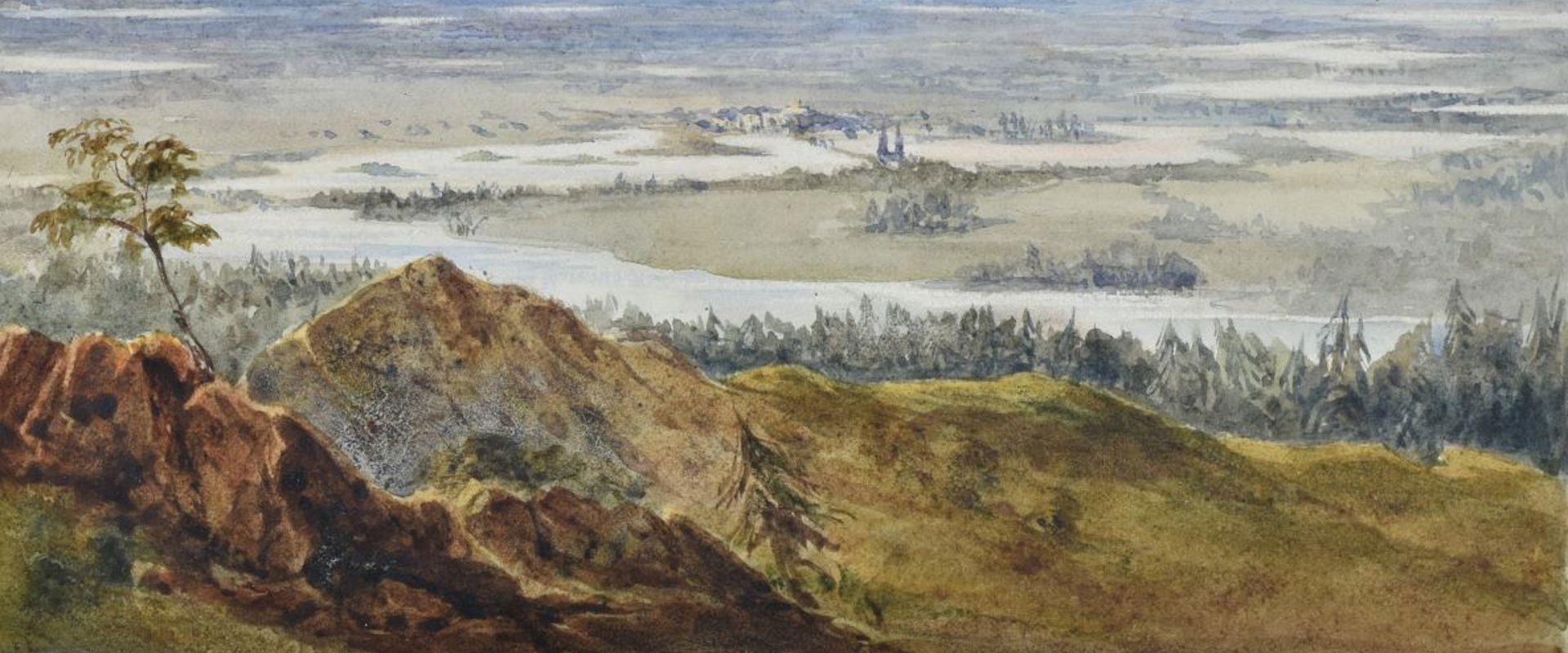 Watercolour 'Peep into Siberia' by Roderick Murchison