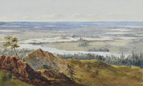Watercolour 'Peep into Siberia' by Roderick Murchison