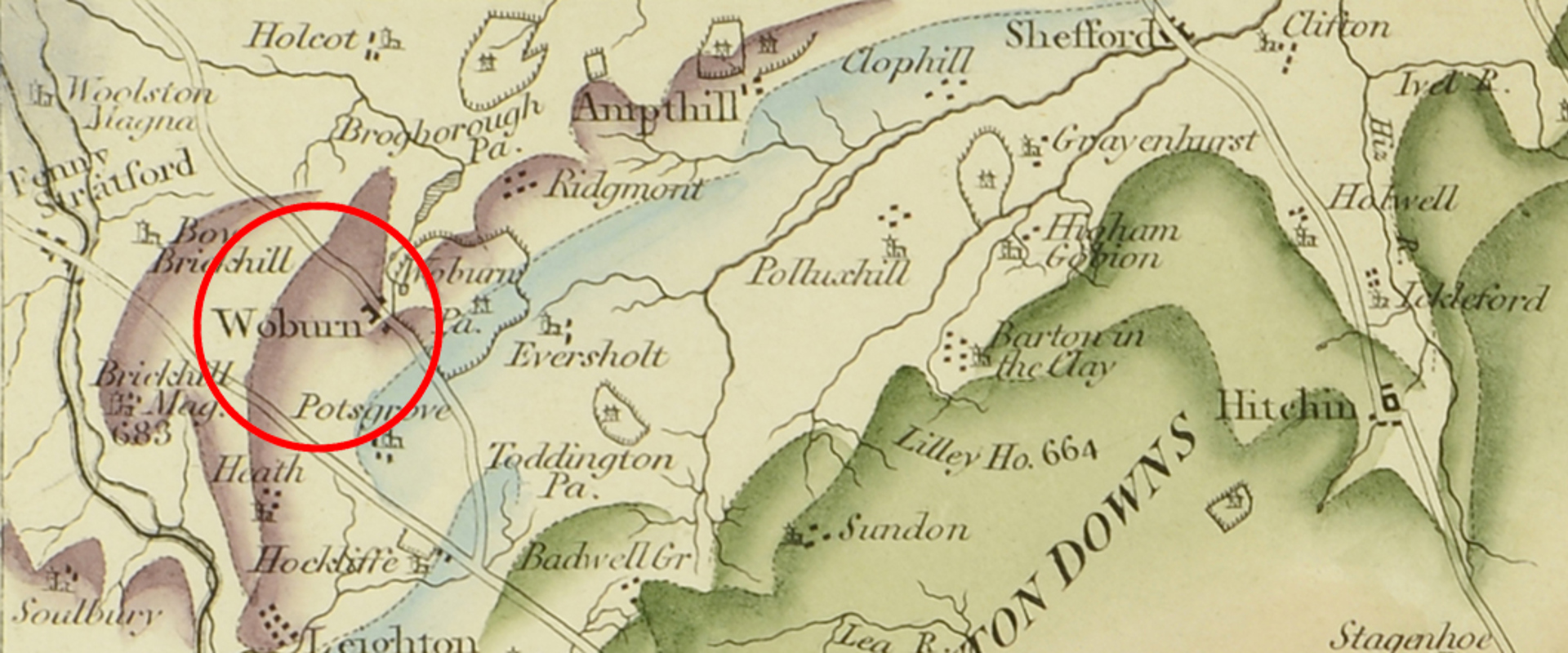 Worburn Park marked on Smith's 1815 Map