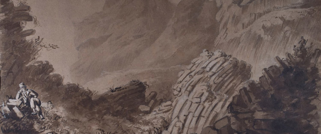 Drawing by James Skene, ‘Scur Eigg in the Hebrides'
