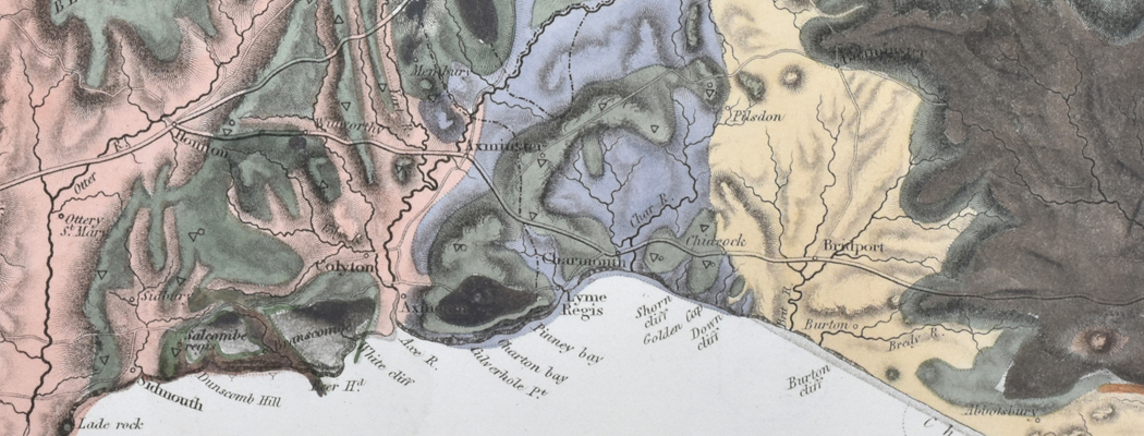 Extract from William Buckland’s map of the Country and Coast of Devon and Dorset