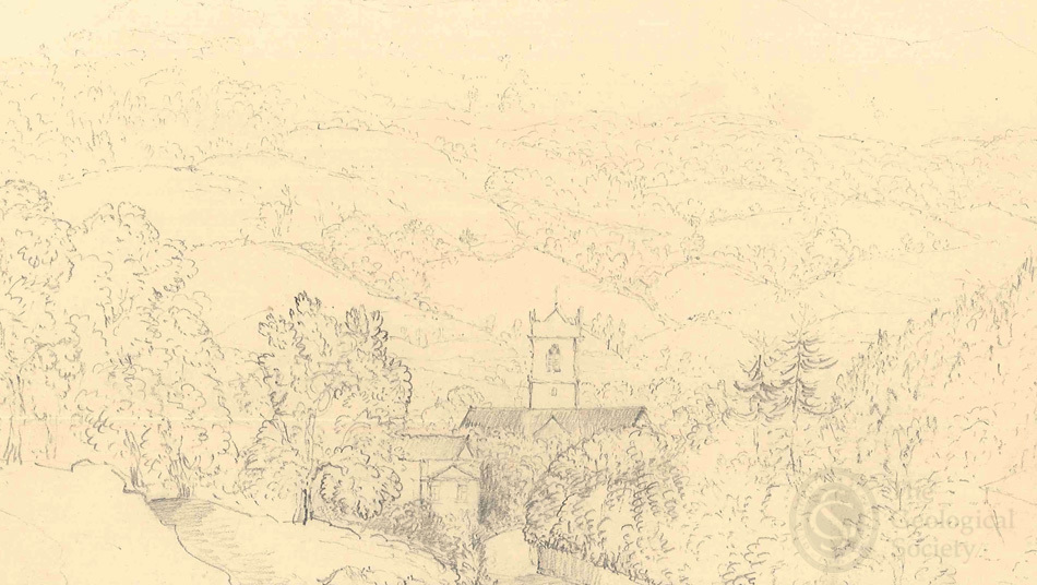 Drawing of Church Stretton by Charlotte Murchison