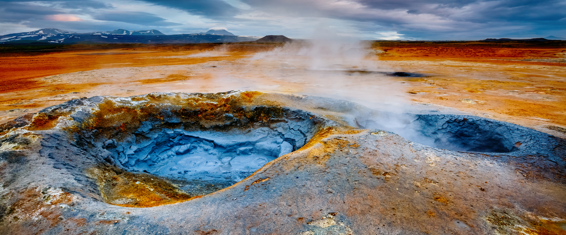 Steam in sulphur field