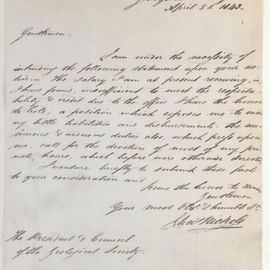 Letter from Charles Nichols looking for a payrise
