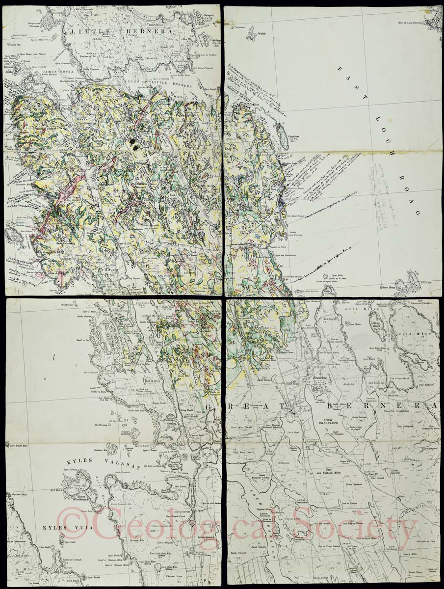 Janet Watson's geological map of Great Bernera, Outer Hebrides, 1960s/1970s. (LDGSL/1078/D/5)