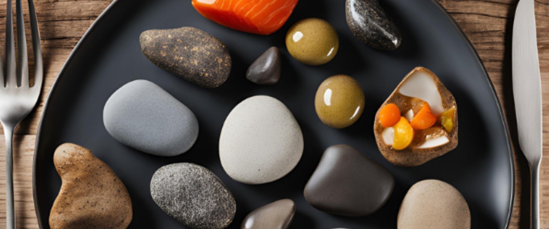 A variety of rocks sitting in a dinner plate