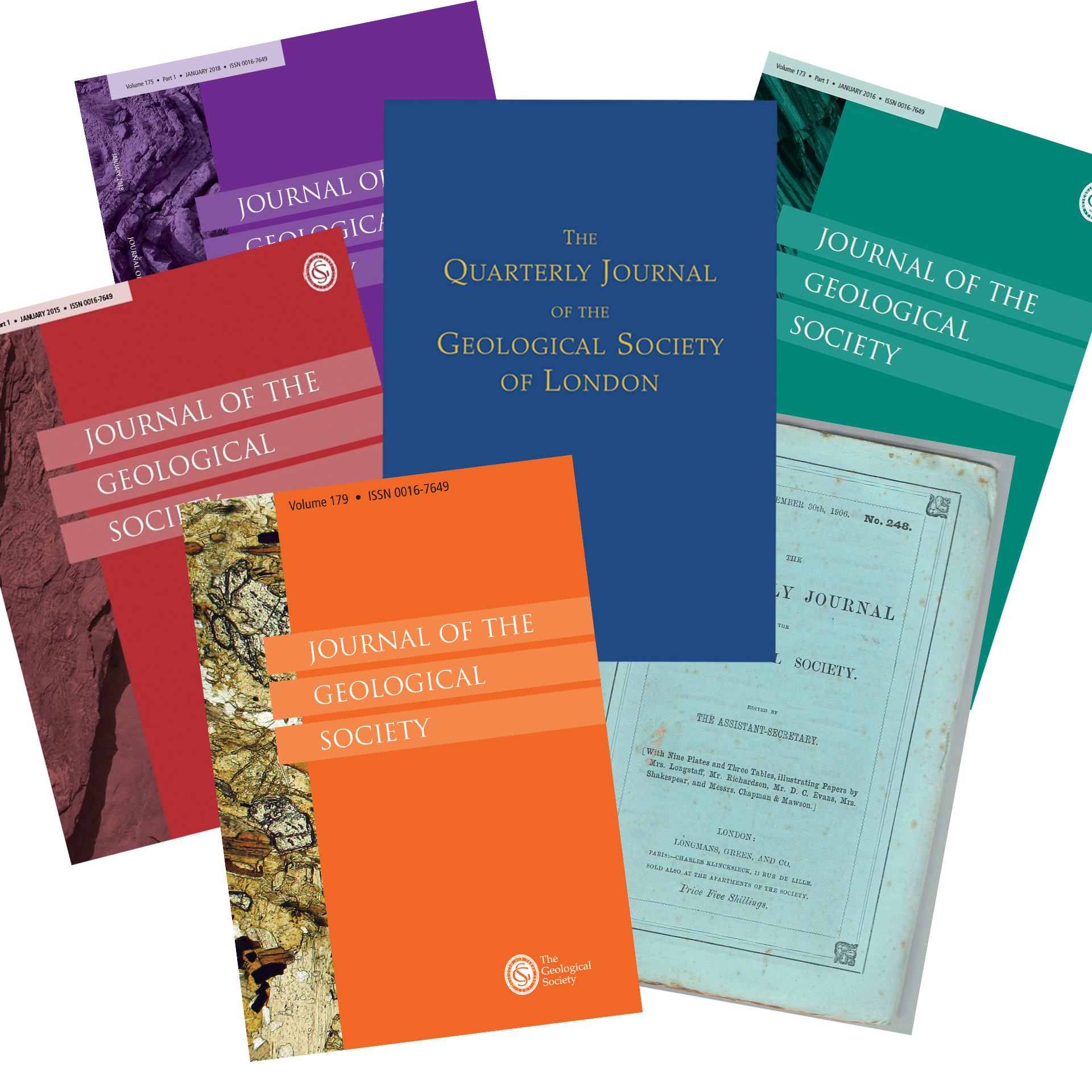 Pile of archive  Journal of the Geological Society covers