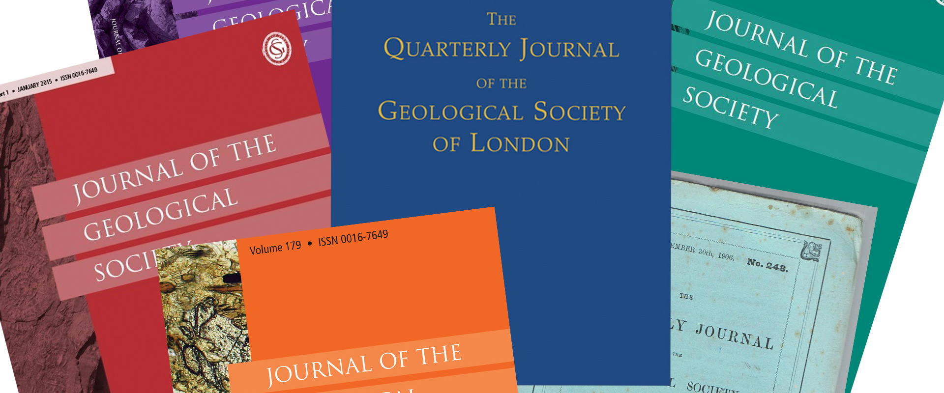 Pile of archive Journal of the Geological Society covers