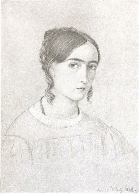 Self portrait drawn by pencil of Cecile Braun